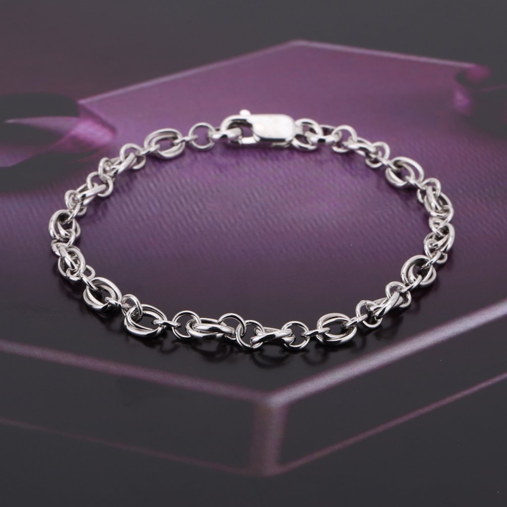 Vanbelle Sterling Silver Jewelry Hand-Made Fancy Link Chain Bracelets